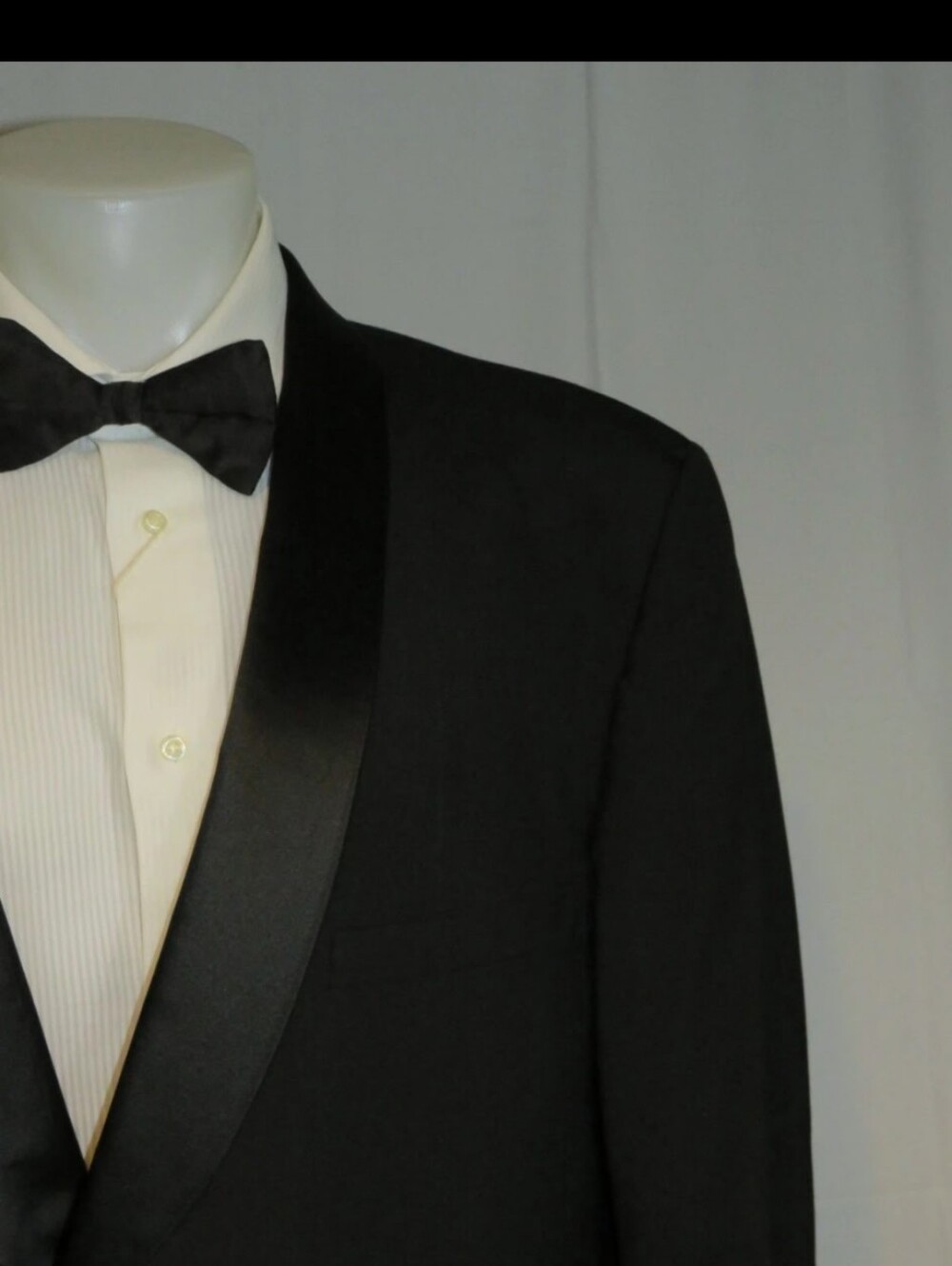De Pinna Black Barathea Shawl Collar Vintage One Button Tuxedo 46L